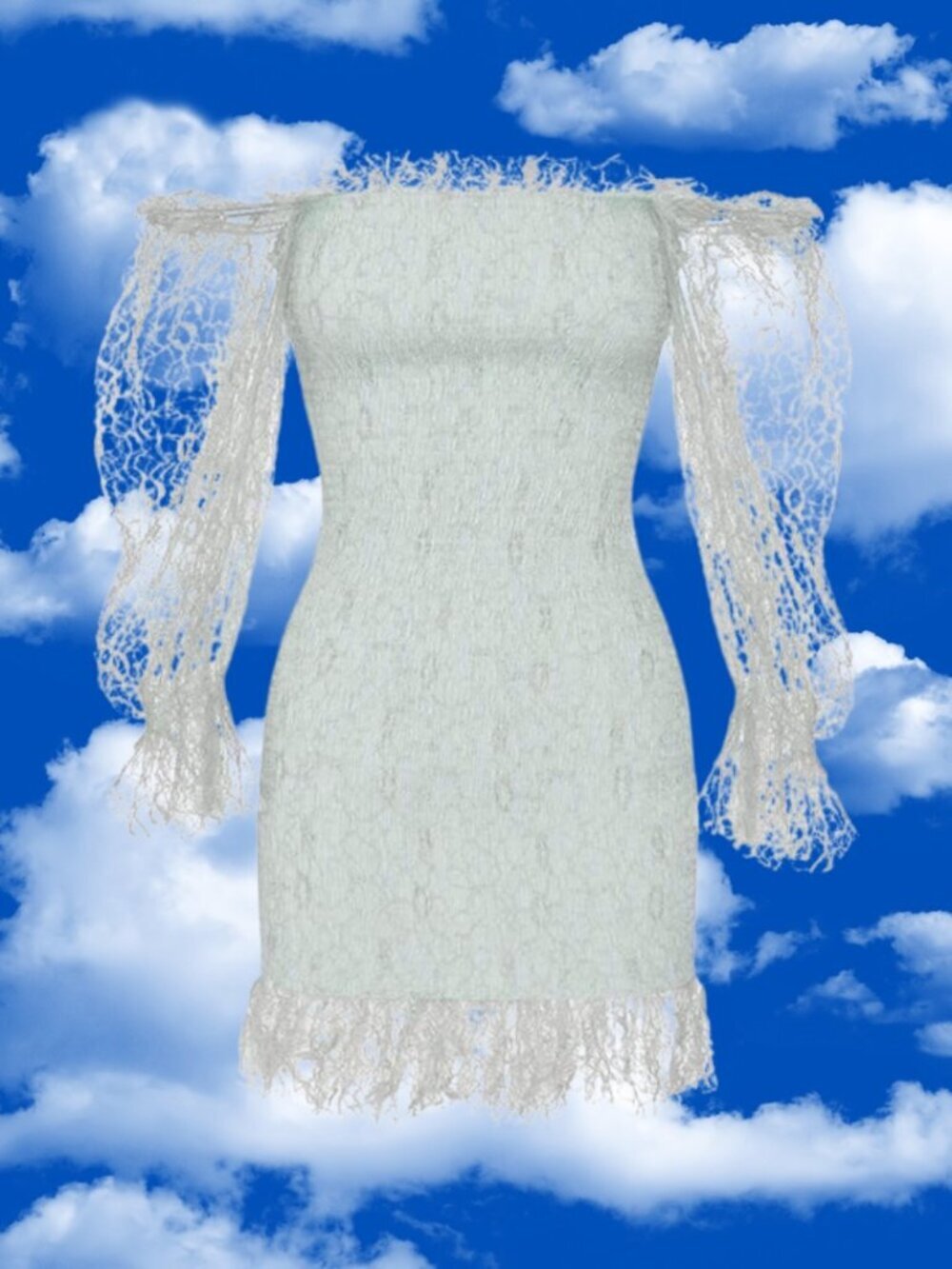 alice McCALL After Dark Mini Dress with Sheer Lace Sleeves Mint Green US 2
